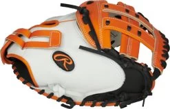33 Inch Rawlings Liberty Advanced Color Series RLACM33FPOB Women's White/Orange/Black Fastpitch Softball Catcher Mitt -Rawlings Shop 33 inch rawlings liberty advanced color series rlacm33fpob women s white orange black fastpitch softball catcher mitt 21