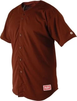 Rawlings Apparel Adult Pin-Dot Mesh Full Button Jersey RBJ167 -Rawlings Shop rawlings apparel adult pin dot mesh full button jersey rbj167 30