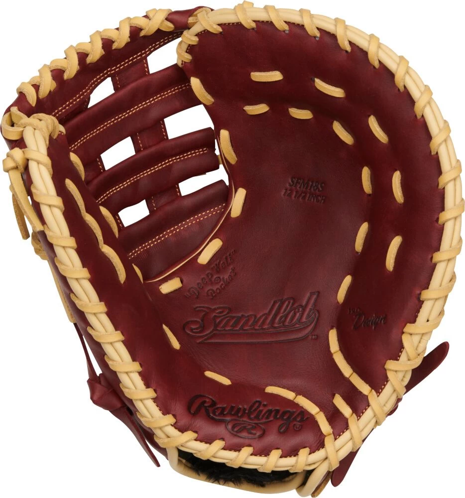 12.5 Inch Rawlings Sandlot Adult Baseball Firstbase Mitt SFM18S 2 12.5 Inch Rawlings Sandlot Adult Baseball Firstbase Mitt SFM18S - Image 2